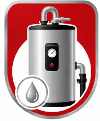 red and silver water heater replacement icon